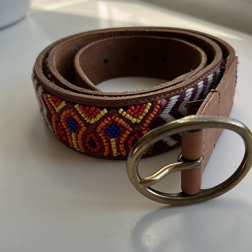 Lucky Brand Tan and Multicolor Embroidered Belt - Picture 9 of 9